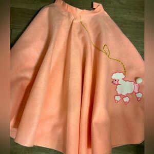 Vintage Style Pink Poodle Skirt 24” waist